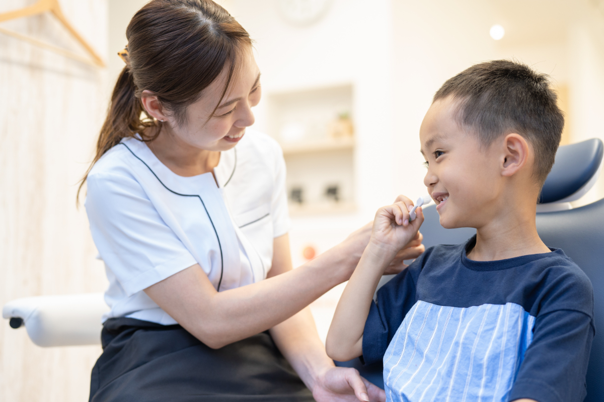 子どものあごの成長を利用した矯正を行える